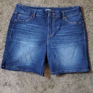 Dark wash blue jean shorts